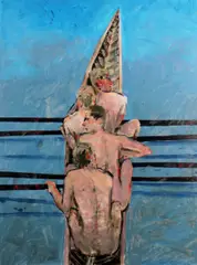 Charles Harper Rha, Halted Race II, Acrylic on Canvas