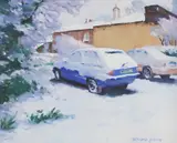 Desmond Hickey, Overnight Snow, Oil on Board