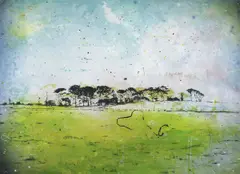 Roches Point from Parlous Land by Elizabeth Magill, Lithograph, Signed and Numbered. From a portfolio of 10. Edition 36 of 45., sold Mar 2025