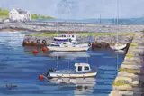 Keith Glasgow, Harbour, Oil on Board