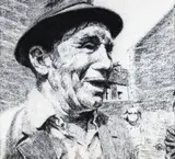 Lorcan Vallely, Mickey Marley II, Charcoal and Oil on Canvas