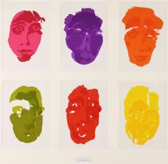 Louis le Brocquy, Playboy of the Western World, Taken from the book "Playboy of the Western World" by Synge, J.M. Boston, Imprint Society, 1970 (printed at Dolmen Press). Six brushdrawings by Louis le Brocquy RHA, reproduced in colour from separations made by the artist, Signed by the artist.