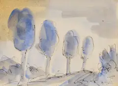 Tree Line by Markey Robinson, Watercolour, sold Mar 2025