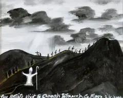 Patsy Dan Rodgers, The Artist's Visit to Croagh Patrick, Oil on Board