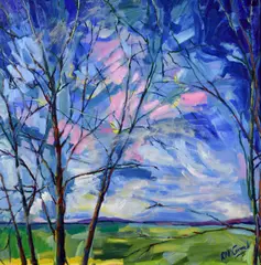 Rachel McCormick, A Blustery Day, Oil on Board
