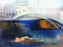 Tom Byrne, Liffey Swim, Mixed Media