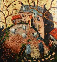Trevor Brown, The Sheep Are In Charge, Oil on Canvas