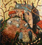 Trevor Brown, The Sheep Are In Charge, Oil on Canvas