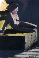 Brian Ballard, Dark Nude, Oil on Board