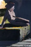 Brian Ballard, Dark Nude, Oil on Board