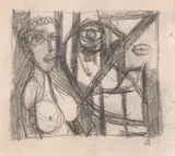 Colin Middleton, Nude Study, Pencil Drawing