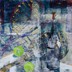 David Gordon Hughes, Anyone for Tennis?, Oil on Board