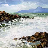 Gavin Fitzsimons, Rough Seas, Mournes, Oil on Board