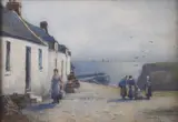 George Andrew Nasmyth-Laanglands, Early Morning, Auchmithie, Watercolour