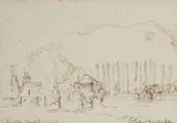 Gladys Maccabe, Near Charrat, Switzerland, Pen Drawing