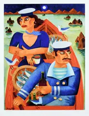 Graham Knuttel, Choppy Waters, Lithograph. Signed and numbered edition 8 of 50.