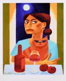 Graham Knuttel, Evening In, Lithograph. Signed and Numbered Edition 7 of 50.