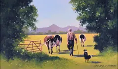 Through the Gate by Gregory Moore, Oil on Board, sold Jun 2025