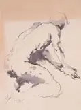 Holger C Lönze, Nude, Watercolour