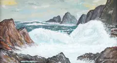 Rough Seas by Ida Marion Kirkpatrick, Oil on Board, sold Jun 2025