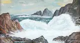 Ida Marion Kirkpatrick, Rough Seas, Oil on Board