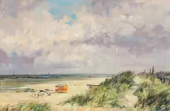 Ivan Taylor, Lifeguards Flat Near Wayham, Norfolk, Oil on Board