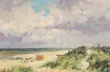 Ivan Taylor, Lifeguards Flat Near Wayham, Norfolk, Oil on Board
