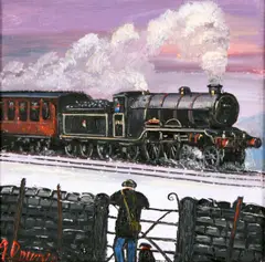 James Downie, The Steam Train, Oil on Canvas