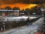 James Downie, Sunset Across the Village, Oil on Canvas