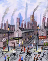 John Ormsby, Fun in the Street, Oil on Canvas