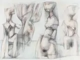 Lorcan Walsh, Figures, Coloured Pencil Drawing