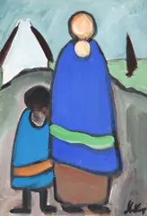 Markey Robinson, Shawlies, Gouache
