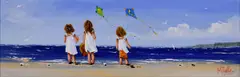 Michelle Carlin, Flying Kites, Oil on Board
