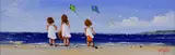 Michelle Carlin, Flying Kites, Oil on Board