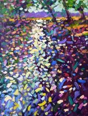 Paul Stephens, River Blackwater, Dappled Light, Oil on Board