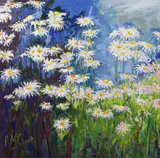 Rachel McCormick, Daisies, Oil on Board