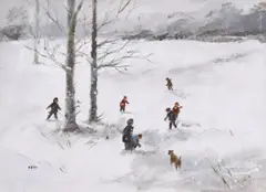Tom Kerr, Children in winter, Acrylic