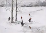 Tom Kerr, Children in winter, Acrylic