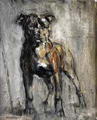 Basil Blackshaw, Staffordshire Terrier, Oil on Board