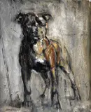 Basil Blackshaw, Staffordshire Terrier, Oil on Board