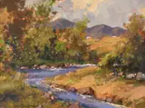 George Gillespie, River in the Glens, Oil on Board