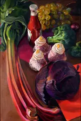 Geraldine O'Neill, Rhubarb and Ketchup, Oil on Canvas