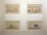 Jack Butler Yeats, Set of Four Christmas and New Year Cards, Set of four lithograph greetings cards for Christmas and the New Year.