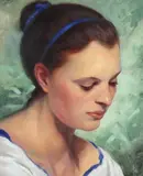 Ken Hamilton, In the Garden, Girl Reading, Oil on Canvas