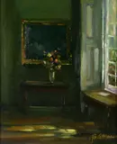 Liam Treacy, The Green Room, Oil on Board