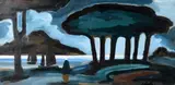 Evening By The Shore by Markey Robinson, Gouache on Board, sold Nov 2025