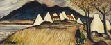 Markey Robinson, Houses By The Dunes, Oil on Board