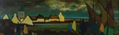 Markey Robinson, Shawlies and Boats, Oil on Board
