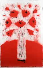 Poppies by Neil Shawcross, Acrylic on Paper, sold Nov 2025