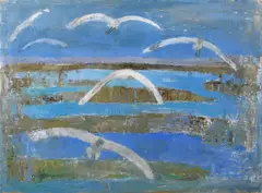 Anne Donnelly, Wings, Sand and Sea, Oil on Board